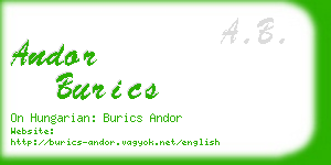 andor burics business card